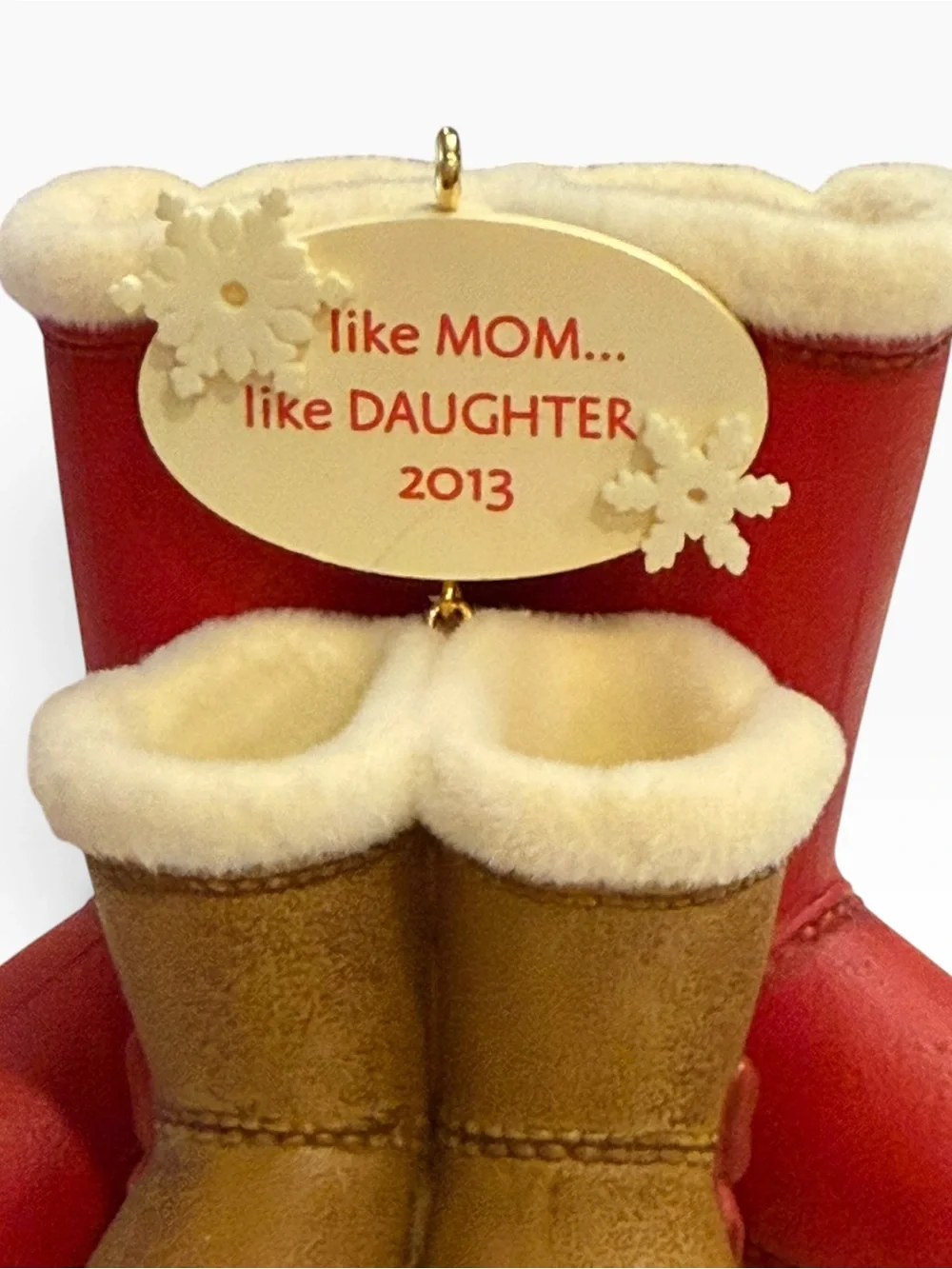 Hallmark Christmas Ornament Like Mom Like Daughter 2013 Snow Boots New QXG1592